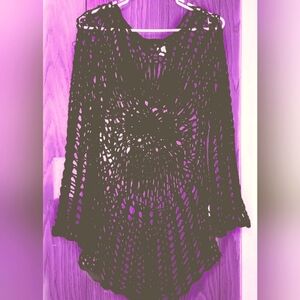 Black Crochet Beach Cover-Up, By Venus S/M